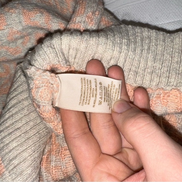 Free People Cool Cat Leopard Print Sweater M Alpaca Wool Blend - Picture 5 of 5